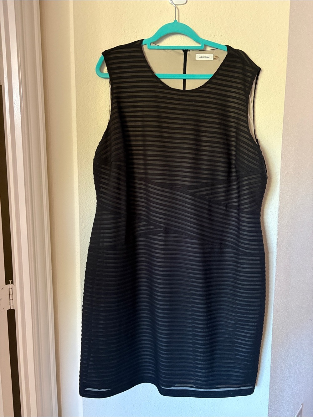 Calvin Klein Black Striped Sheath Dress